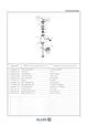 Schemagrafik eines Kludi Balance Bidet-Mixers mit Teilen und Zubehör, einschließlich Hebel, Dichtungen und Montagesatz, zur Ansicht und Identifikation der Komponenten.